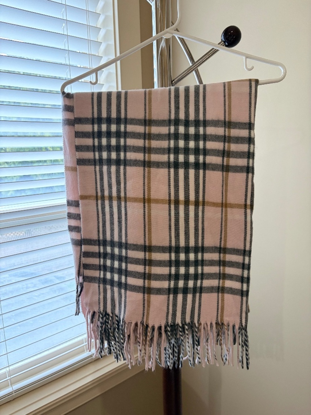 Brand new Italian Pink plaid scarf